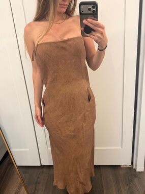 ZARA Strapless Brown MAXI Dress NWT